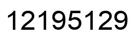 Number 12195129 black image