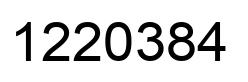 Number 1220384 black image