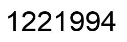 Number 1221994 black image