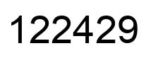 Number 122429 black image
