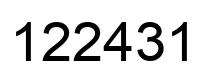 Number 122431 black image