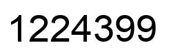 Number 1224399 black image