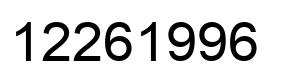 Number 12261996 black image