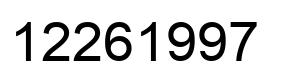 Number 12261997 black image