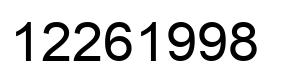 Number 12261998 black image