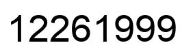 Number 12261999 black image
