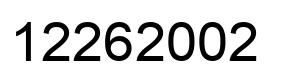 Number 12262002 black image
