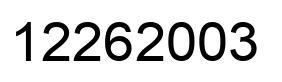 Number 12262003 black image