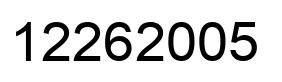 Number 12262005 black image