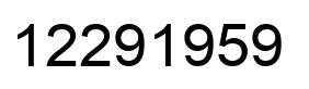 Number 12291959 black image