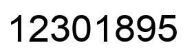Number 12301895 black image