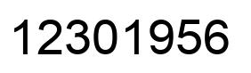 Number 12301956 black image