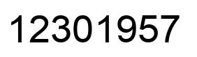 Number 12301957 black image
