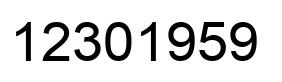 Number 12301959 black image
