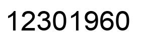 Number 12301960 black image