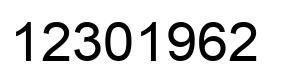 Number 12301962 black image