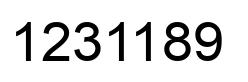 Number 1231189 black image