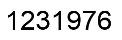 Number 1231976 black image