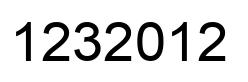 Number 1232012 black image