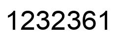 Number 1232361 black image