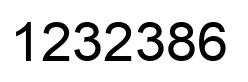 Number 1232386 black image