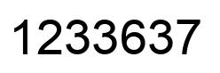 Number 1233637 black image