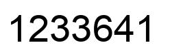 Number 1233641 black image