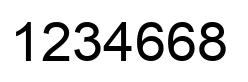 Number 1234668 black image
