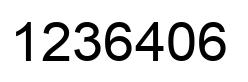 Number 1236406 black image
