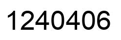 Number 1240406 black image