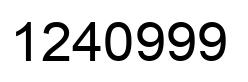 Number 1240999 black image