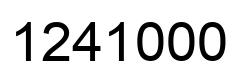 Number 1241000 black image