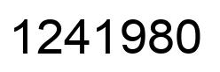 Number 1241980 black image