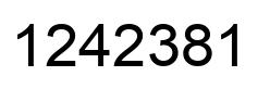 Number 1242381 black image