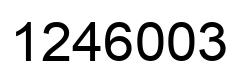 Number 1246003 black image