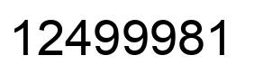 Number 12499981 black image