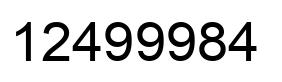 Number 12499984 black image