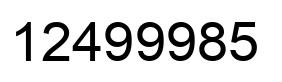Number 12499985 black image