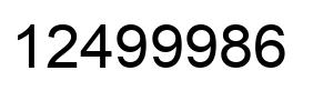 Number 12499986 black image