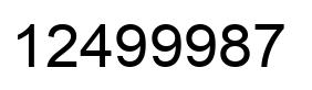 Number 12499987 black image