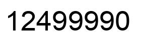 Number 12499990 black image