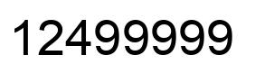 Number 12499999 black image