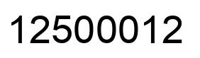 Number 12500012 black image