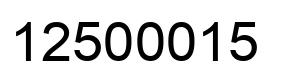 Number 12500015 black image