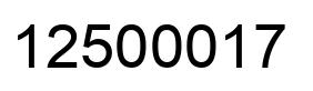 Número 12500017 imagen negro