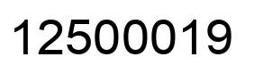 Número 12500019 imagen negro