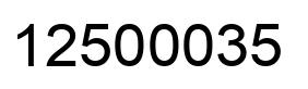 Número 12500035 imagen negro