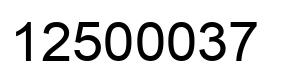Número 12500037 imagen negro