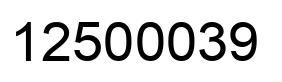 Número 12500039 imagen negro