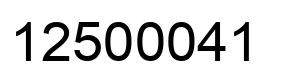 Número 12500041 imagen negro